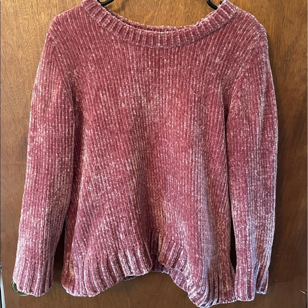 Orvis pink soft knit sweater